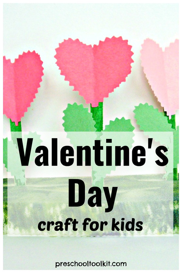Valentines day paper flowers craft for kids