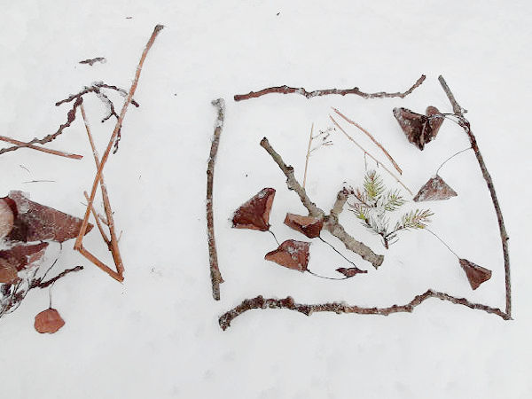 Snow art outdoor play for kids