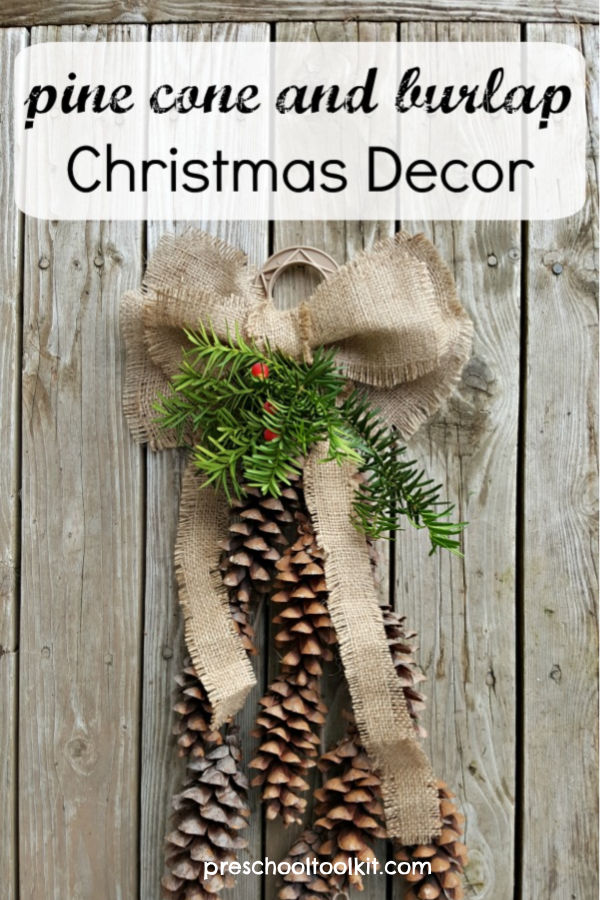 recycled plant hanger pine cone decoration