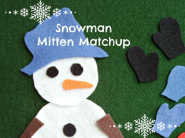 preschool color matching mittens winter felt activity