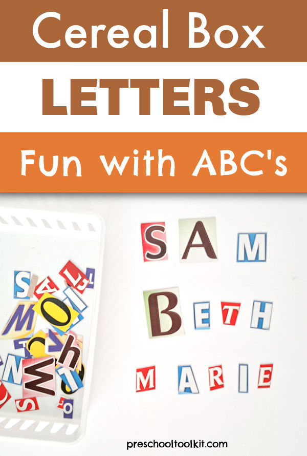 letters of the alphabet activities with cereal boxes