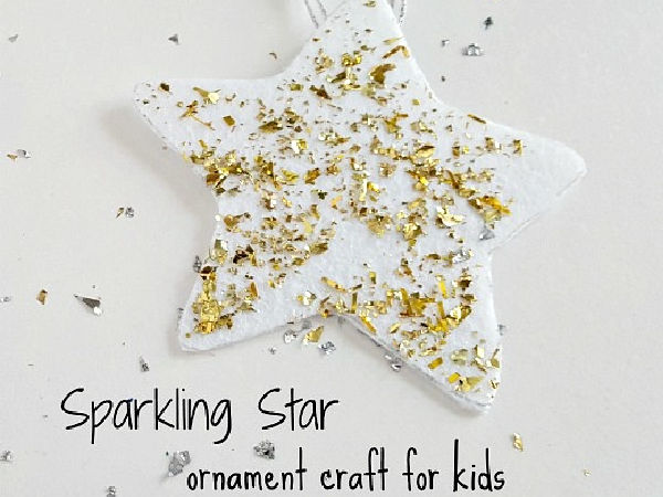 Christmas star ornament glitter craft for kids