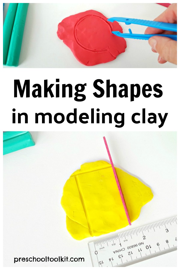Make shapes in modeling clay with a preschool STEAM activity