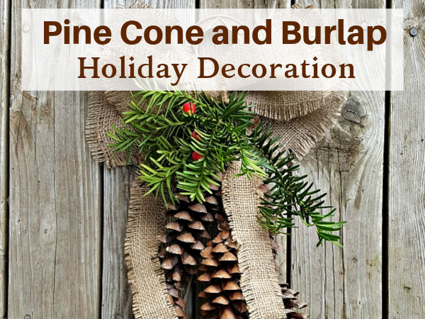 easy holiday decoration made with pine cones