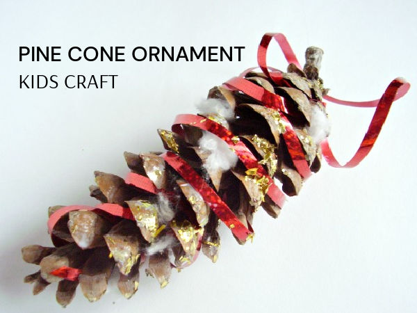 kids pine cone ornament Christmas craft