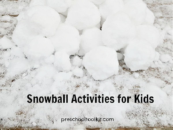 preschool fun in the snow with snowballs