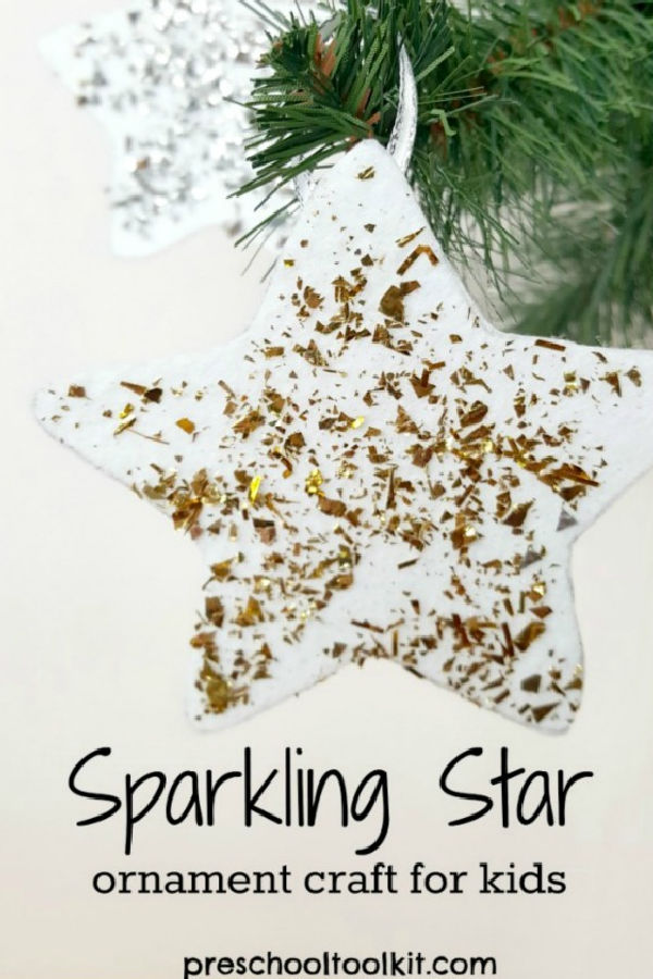 preschool craft Christmas glitter star