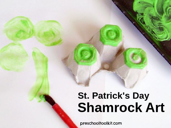 Egg carton painting St. Patrick's Day 