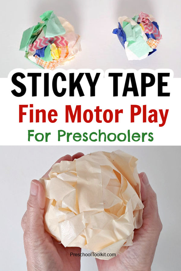 strengthen hands activity with masking tape