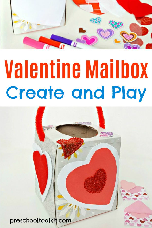 kids can make a tissue box mailbox for pretend play