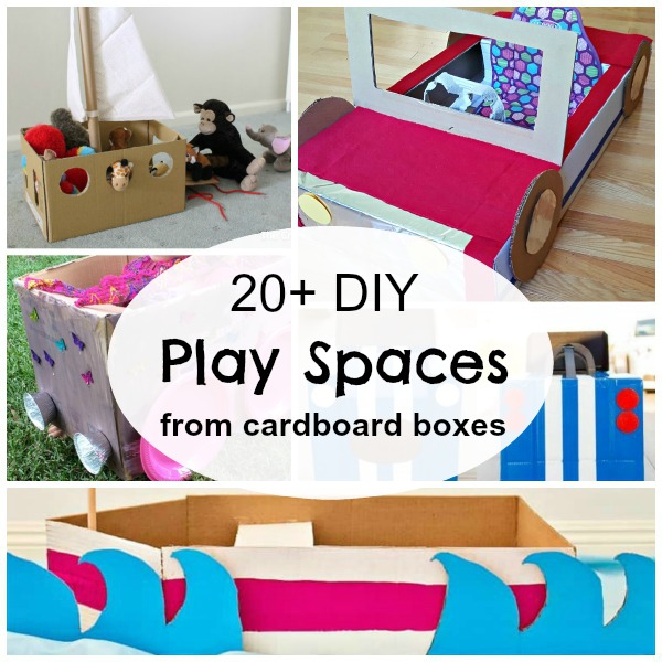 20 kid size props using recycled cardboard boxes