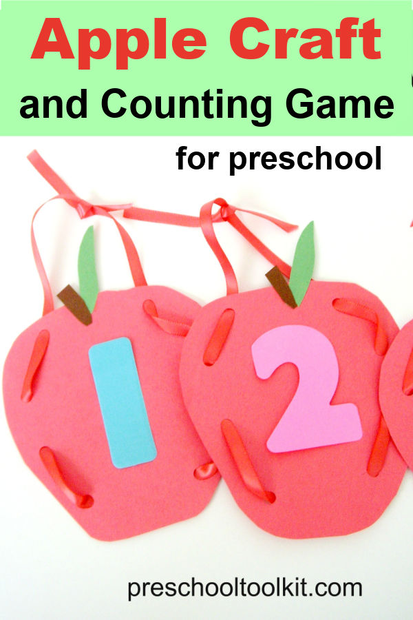 Beginning numbers apple game for preschool