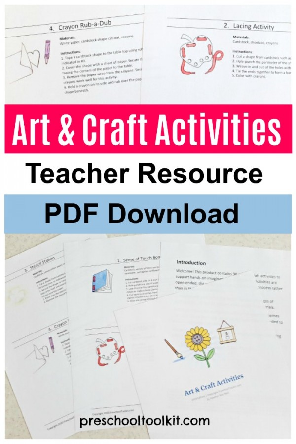 Art and craft activities digital resource for teachers and parents