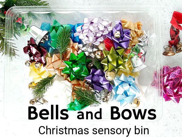 Christmas sensory bin for preschoolers