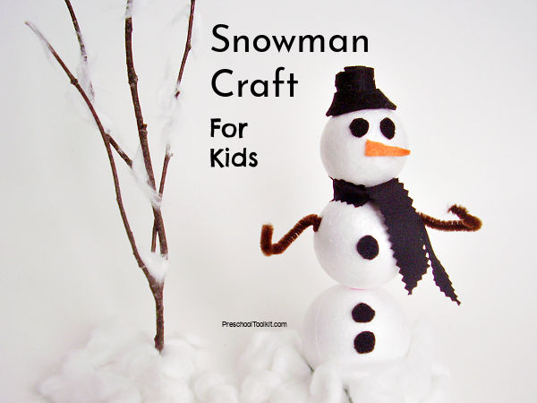 snowman STEM preschool craft