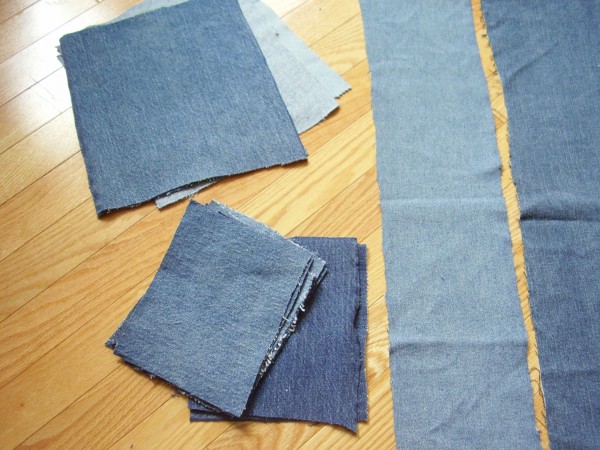 Patchwork Denim Pillow Cover Recycled Jeans Pillow Case 