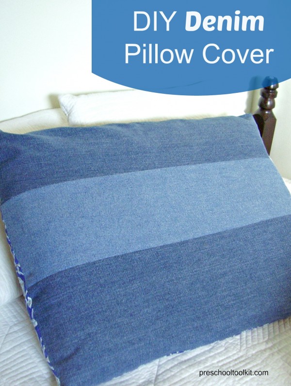 Easy to sew denim pillow cover