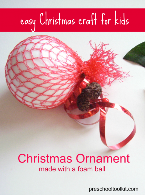 Easy Foam Ball Christmas Ornament Craft Preschool Toolkit