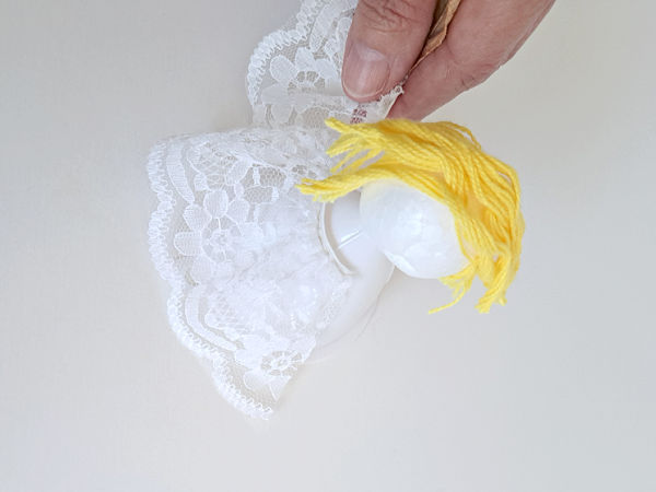 make an angel craft with funnel and lace