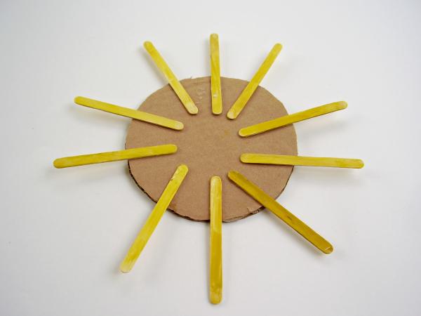 Painted craft sticks sun rays preschool craft