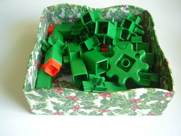 Recycled container for storing small parts