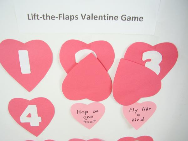 Movement and counting game for Valentines Day with kids