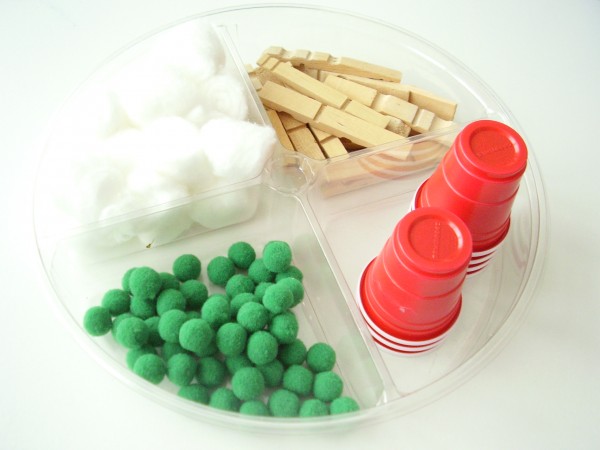 Divided trays can be used for organizing craft supplies