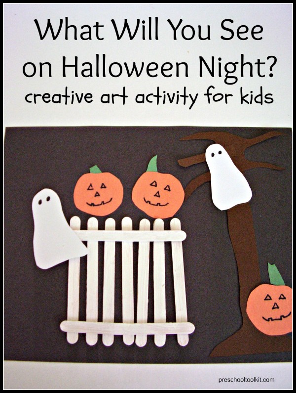 Paper craft with Halloween theme for preschoolers 