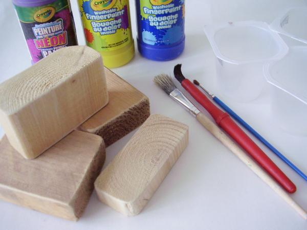 Wood blocks paint supplies