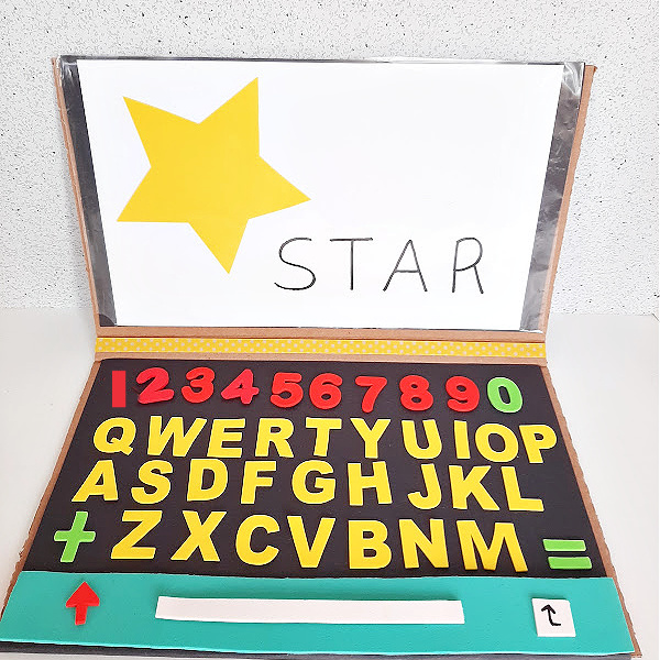 Cardboard keyboard craft for kids