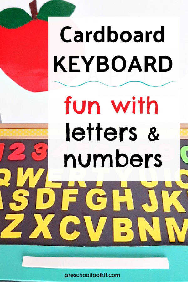 Cardboard keyboard craft for kids literacy activity