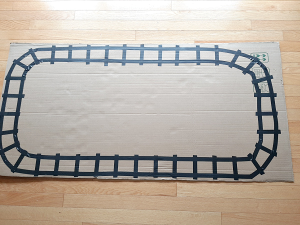 Easy to make train track for pretend play