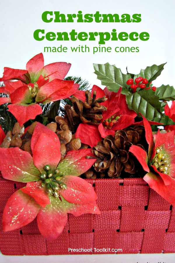 Christmas decoration basket for the mantle or table