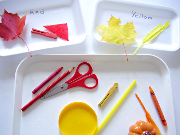 Matching colors autumn leaves activity for preschoolers