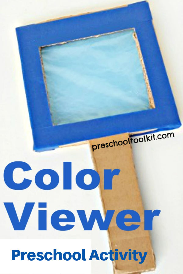 Homemade color viewer for preschool sensory activity