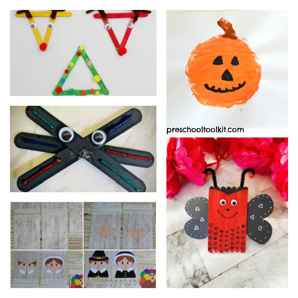 Holiday kids crafts using craft sticks