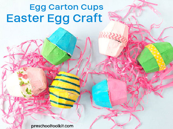 Easter painting activity with egg cartons