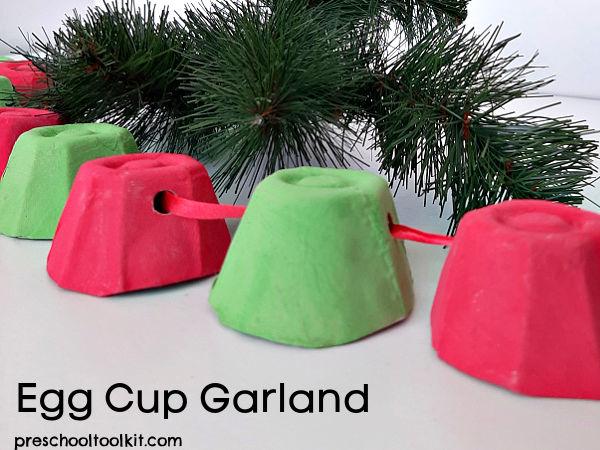 Christmas banner egg cup craft for kids