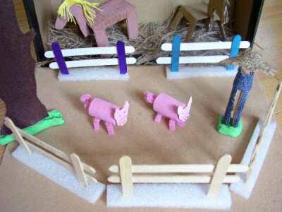 craft stick fences for small world farm play