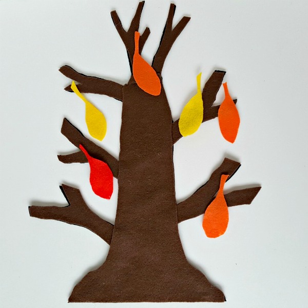 Felt tree homemade for flannel board activities