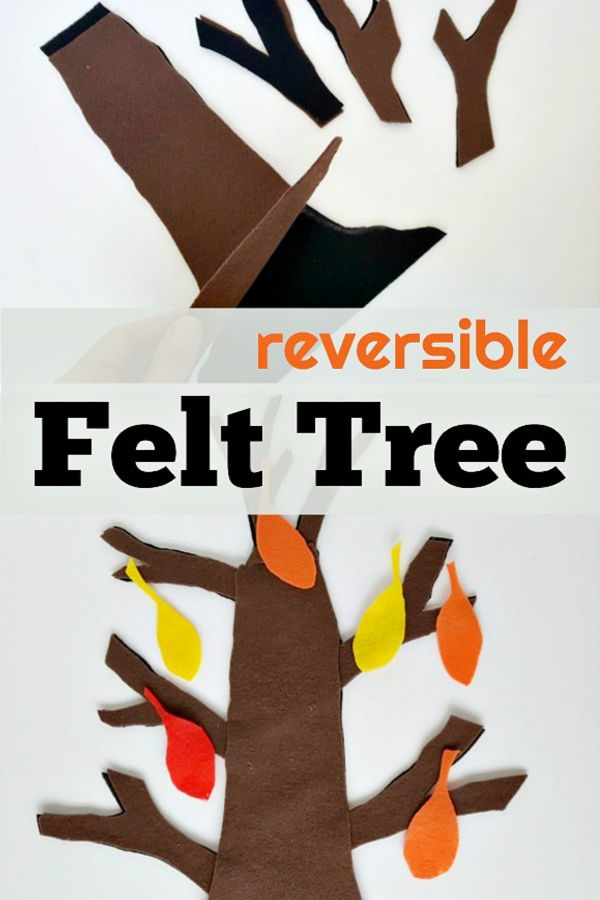 felt board play with felt tree and leaf cutouts