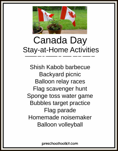 Family activities at home for Canada Day