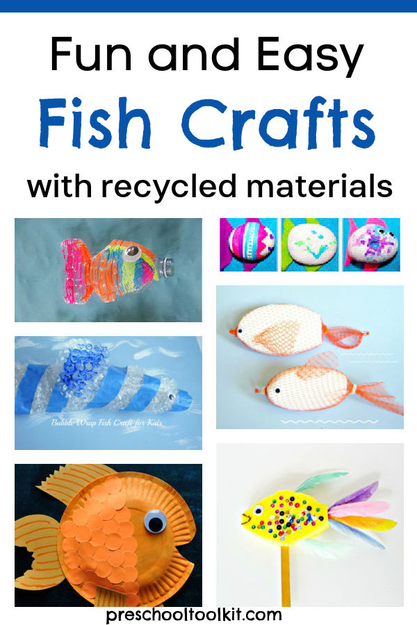 Fish crafts with recyclables for kids