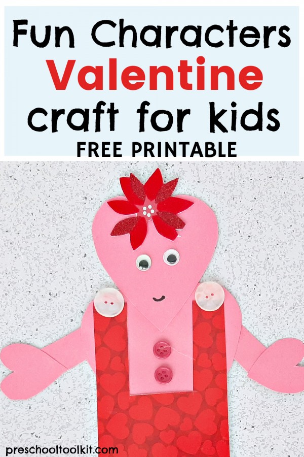 Valentine characters paper craft for kids