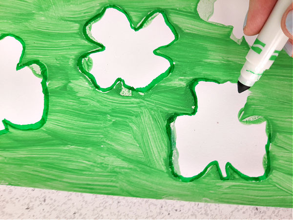 Paint relief shamrocks prek art activity