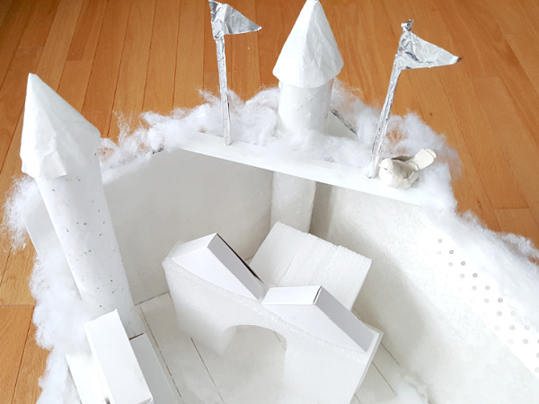 Homemade small world castle for kids pretend play
