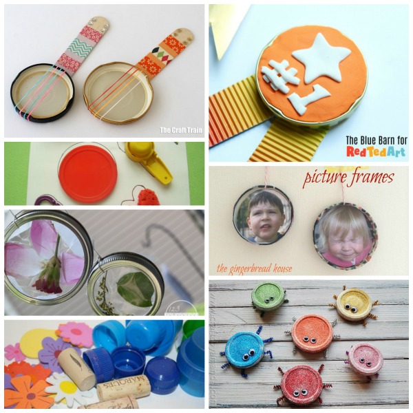 Kids activities with jar lids