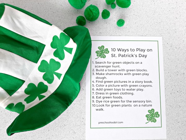 List of activities for St. Patrick's Day with preschoolers