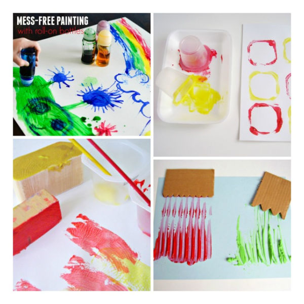 Recyclables used as paint tools for preschoolers
