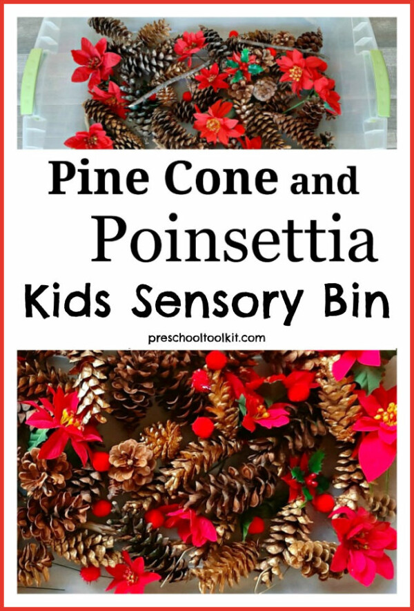 Christmas theme sensory bin to make for preschoolers